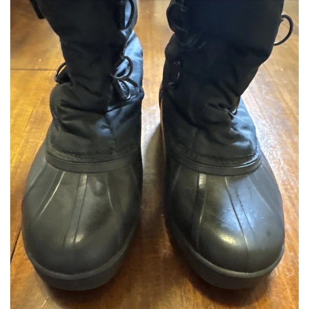 Vintage Sorel Kaufman Canada Snow Boots Womens 8‎ Black Pac Boots Felt Liner